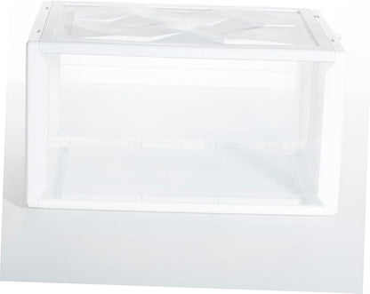 BESPORTBLE Plastic Basketball Shoe Box 36X26X20Cm White Assembly Shoes Container Storage Organizer for Home Closet