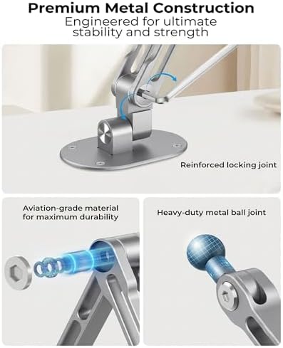iPad Wall Mount Holder, Heavy Duty Aluminum Tablet Wall Mount, Full Motion - Image 5