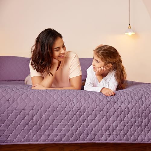 Exclusivo Mezcla Reversible Twin Quilt Bedding Set, Dusty Lavender - Image 3