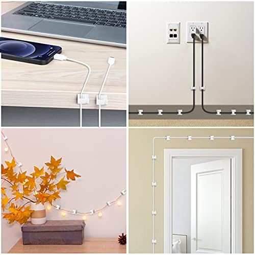 Adhesive Cable Clips Clear (45 PCS, Small), Upgraded Christmas Outdoor Light Clips, Wire Holder Cord Organizer for Cable Management Under Desk - Image 6