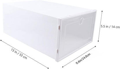 Gatuida 6pcs Transparent Stackable Shoes Box Organizer Drawer Design Shoe Storage Container for Easy Access and Dust