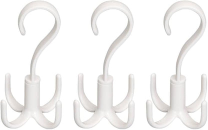 STOBAZA Multi-Function 3pcs Towel Hanger Rotating Hook -Mounted Shoe Rack Scarf Belt Organizer