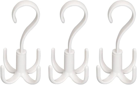 STOBAZA Multi-Function 3pcs Towel Hanger Rotating Hook -Mounted Shoe Rack Scarf Belt Organizer