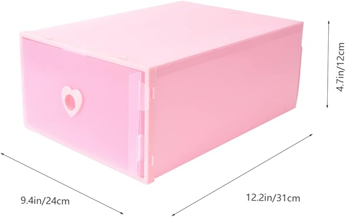 3pcs Transparent Drawer Shoe Storage Box Moisture Plastic Organizer Capacity for Sneakers High Heels and Boots