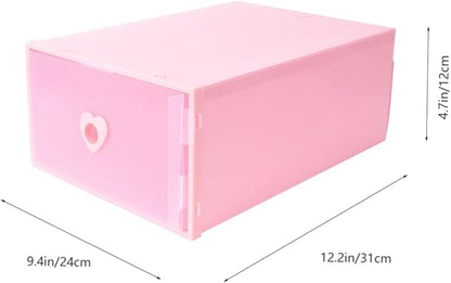 3pcs Transparent Drawer Shoe Storage Box Moisture Plastic Organizer Capacity for Sneakers High Heels and Boots