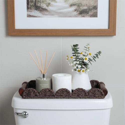 CubesLand Bathroom Toilet Paper Tray Organizer, Scalloped Decorative Tray - Image 2