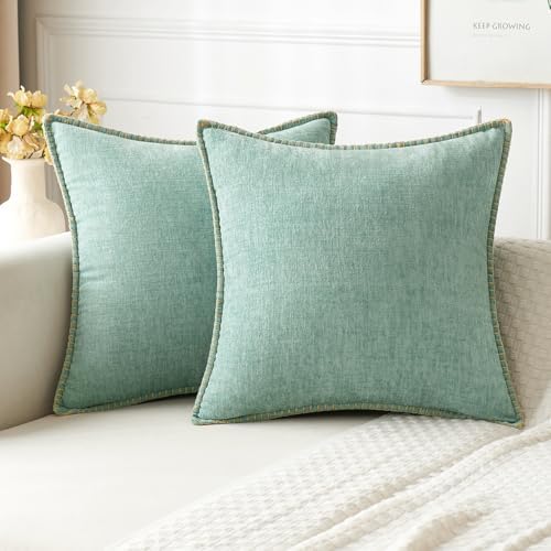 MIULEE Decorative Couch Throw Pillow Covers 20x20 Inch Aqua Green 2 Pack by MIULEE