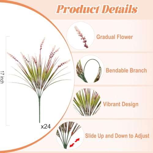 Ammyoo Fake Fall Plants Artificial Monkey Grass for Outdoors Garden Decor - Image 2