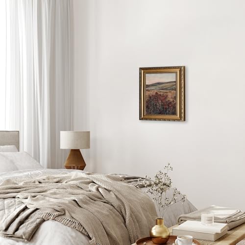 ASTRDECOR Framed Vintage Canvas Fall Wall Art, Rustic Wildflower Meadow Landscape Painting, Autumn Countryside Nature Scene Prints, Farmhouse Rustic Wall Decor for Living Room, Bedroom 12''x16'' - Image 5