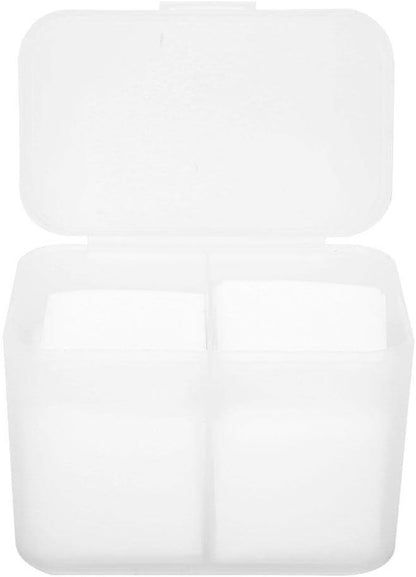 2 Grids Nail Storage Box Nail Polish Remover Pad Storage Box Container Box Plastic Box Transparent Box Makeup Storage Box Durable Safe and Hygienic Suitable for Home Salon(WHITE)