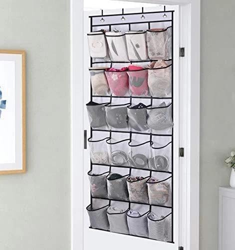 for MISSLO Over The Door Shoe Organizer, 24 Large Mesh Pockets, White, Door Organizer, Shoe Storage, 24 Pockets, White Color