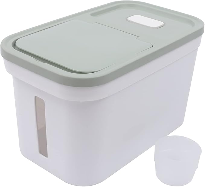 22lbs Rice Dispenser Large Rice Cereal Storage Container Airtight Flour Grain Storage Bucket Food Flour Storage Bins Grain Storage Container for Rice, Beans, Grains, Cereal Dry Food