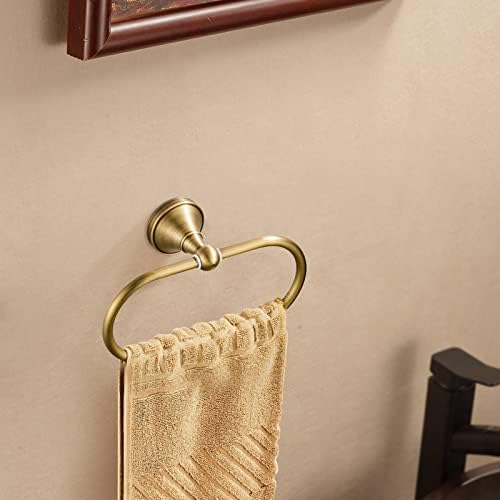 WOLIBEER Brass Toilet Paper Holder,AntiqueTowel Ring Oval Bathroom Tissue Roll Holder Hanger Bath Accessories Hardware Wall Mounted 2 Pieces - Image 2