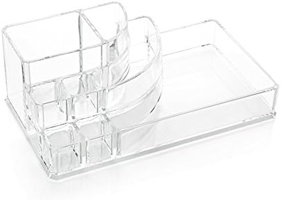Kamay's Large 8 Compartments Circular-arc Multifunction Transparent Acrylic Desktop Cosmetic Display Stand Case For Lipstick Makeup Brush Nail polish Essential oil (SF-1118)