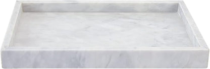 12 x 8 inch Real Natural Marble Vanity Tray, Genuine Marble Storage Tray for Cosmetics/Jewelry, Non-Resin/Non-Ceramic, Dresser Organizer Tray, Bathroom Tray, Home Decor, Kitchen, Coffee Table