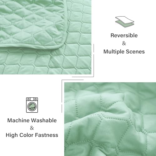 Exclusivo Mezcla Reversible California King Quilt Set, Light Green - Image 6