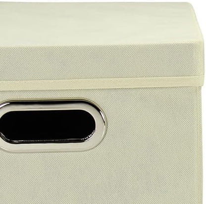 Household Essentials 39-1 Decorative Storage Cube Set with Removable Lids | Natural | 2-Pack