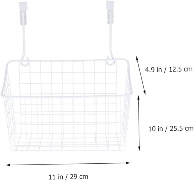 SOLUSTRE Cabinet Storage Basket Organizer for Door Hanging Space-saving Rack for Kitchen Bathroom to Install and Remove Ventilated Design White