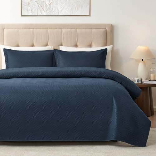Hansleep Navy King Quilt, King Size Quilt, 3 Pieces (1 Quilt, 2 Shams) by Hansleep