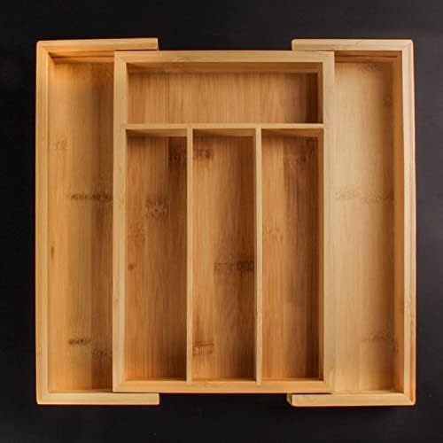 BergHOFF Bamboo 6-Slot Expanding Flatware Organizer Expandable Fits Most Kitchen Drawers