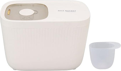 Diydeg Rice Storage Container, Large Plastic Rice Dispenser Cereal Dispenser, Food Storage Containers with Transpartent Airtight Lids and Rice Bowl for Rice Flour Cereal Bread Pantry (White)