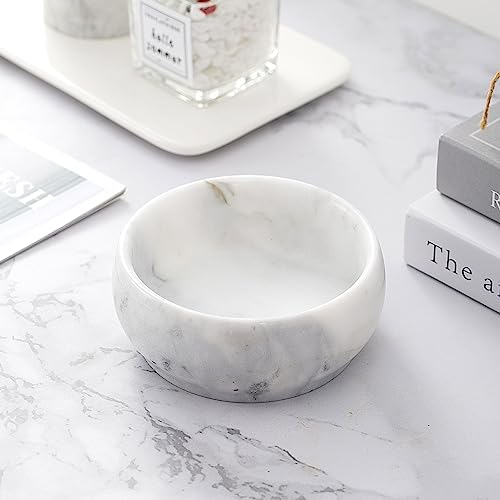 4.72 Inch Decorative Bowls, Natural Marble Decorative Bowls for Home Decor, Key Bowl, Coffee Tables Centerpiece, Soap Serving Bowl, Incense Burner, Smudge Bowl - Image 3