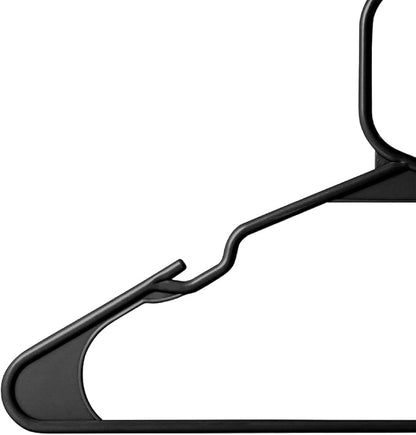 Plastic Hangers - 50 Pack, Durable Space Saving for Everyday Use and Dorm Room Essentials - Black