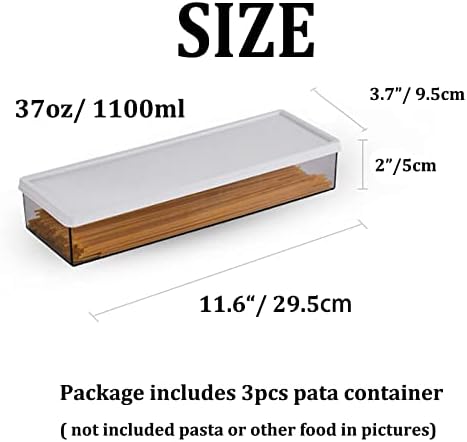Hanobe Large Airtight Pasta Storage Containers, BPA-Free, 2.4L, 4-Pack - Image 6