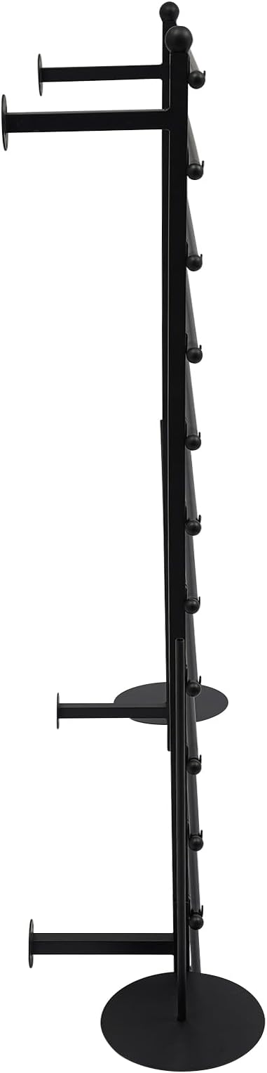 DYRABREST Wall Mounted Ribbon Organizer Rack, Metal Wrapping Paper Organizer Storage, Removable 12-Tier Hijab Organizer, 50lbs Load Capacity for Home, Craft Room, Flower Shop (Black, 31.5 x 47.2 in)