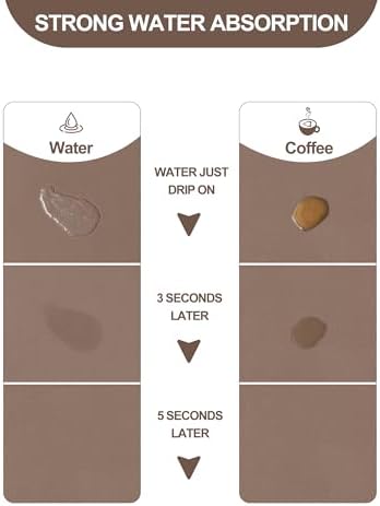 Dish Drying Mat for Kitchen Counter, 12"x19" Pad with Rubber Backed (Brown) - Image 2