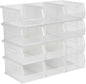 Hudson Exchange 7-1/2" x 4" x 3" (12 Pack) Plastic Stackable Storage Bin and Hanging Container, Clear