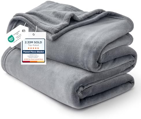 Bedsure GentleSoft Fleece King Size Blankets for Bed Grey - Soft Lightweight Plush Cozy Fuzzy Luxury Warm Spring Blanket Microfiber, Room Home Decor Gifts for Women and Men, 108x90 inches by BEDSURE