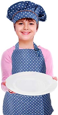 Kids Apron and Chef Hat Set, Cotton Child Toddler Aprons with Pocket - Image 2