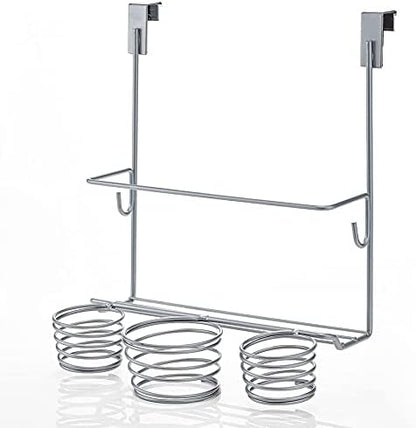 Home Intuition Hair Styling Station Organizer, Over The Cabinet Door (Silver)