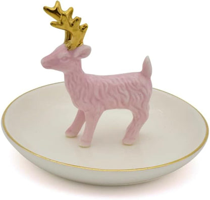 Deer Jewelry Tray Ring Dish Holder, Plated Gold Antler Jewelry Stand With Tray Display Organizer, Jewelry Hanger Rack for Hanging Necklaces, Rings, Earrings, Bracelet Best Gifts.