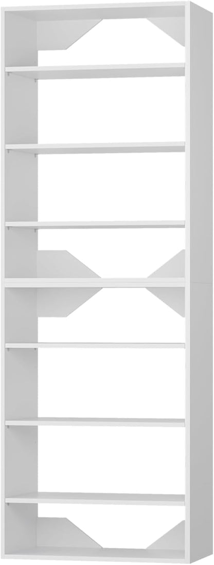 ROOMTEC Modular Closet System, 25.5" Shelf Closet Tower Wall-Mounted Closet Organizer, Wooden Tower for Walk-In Closets, Wardrobe Storage Kit, White