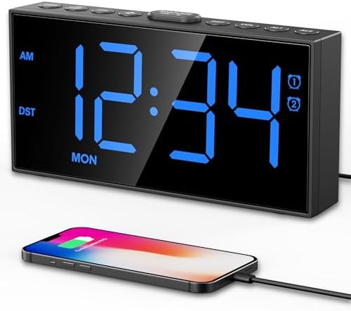 Digital Alarm Clock for Bedroom with 2.2-Inch Bold Numbers, Dual Alarms by PPLEE