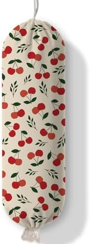 Plastic Bag Holder Cherry Bag Holder Dispenser, Plastic Grocery Bag Organizer & Wall Mount Paper Trash Bags Saver Storage for Kitchen Home Pantry Decor, Shopping Bags Storage Dispenser by Ialtsidws