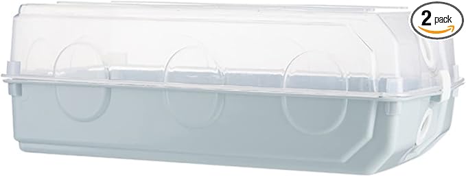 MAGICLULU 2pcs Thicken Transparent Plastic Shoebox Container Stackable Shoe Storage Box for Home Organization for Spaces Sky-blue