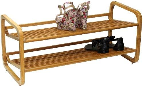 Oceanstar 2-Tier Bamboo Shoe Rack, Natural