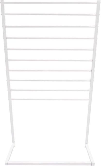 Scarf Display Stand, 10 Tier Metal Scarf Holder Organizer, Scarf Hanger Scarf Holder Scarf Organizer Belt Organizer Pants Rack Scarf Rack for Commercial Clothing Retail Store (White, 80cm)