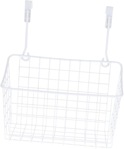 Cabilock White Hanging Cabinet Storage Basket with Ventilated Design Rust Resistant Door Organizer for Kitchen Bathroom Office Cabinets Easy to Install and Remove Space Saving Holder