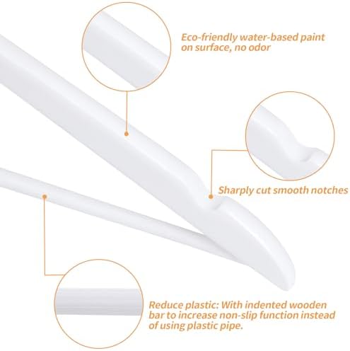 Amazon Basics Wood Suit Clothes Hangers for Closet Organizer, White, 30-Pack - Image 3