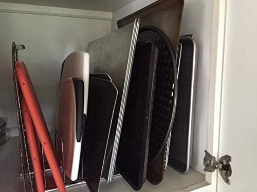 Slideep Pot Pan Lid Holder Drying Rack, Bakeware Lid Storage Organizer, Pantry and Cabinet Holder