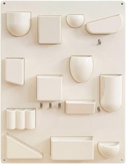 Plastic Wall Mount Organizer, Cabinet Door Organizer, Torage Organizer, Art Wall Decor, Wall Organizer for Bathroom, Kitchen, Living Room(White)