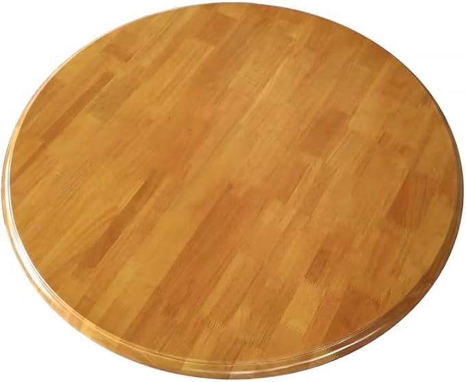 Large Lazy Susan Turntable, Wooden Round Tray Rotating for Dining Table Top Centerpiece Silent Smooth SpinBy Hand Kitchen Turntable Organizer, Easy to Clean (Teak Color, 23.6 in)