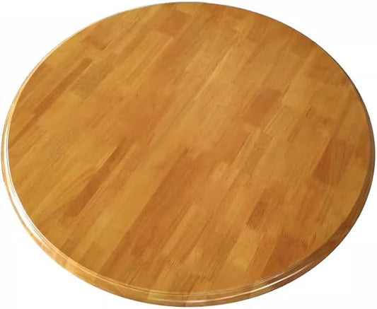 Large Lazy Susan Turntable, Wooden Round Tray Rotating for Dining Table Top Centerpiece Silent Smooth SpinBy Hand Kitchen Turntable Organizer, Easy to Clean (Teak Color, 23.6 in)