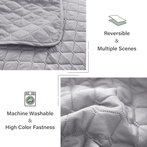 Exclusivo Mezcla Reversible California King Quilt Set, Light Grey - Image 6