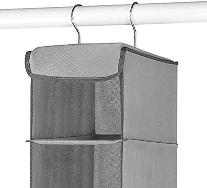 Whitmor Hanging Shoe Organizer, 8 Shelves-Hanging Closet Organizer, Hanging Shoe Rack for Small Closet, Hanging Shelves for Storage Shoes Clothes 11.5" D x 5.5" W x 41" H, Grey