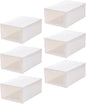 VICASKY Large Plastic Shoe Storage Boxes Set of 6 with Flip- Design Thickened Stackable Organizer for Women’s Shoes Pearl White for Closet and Home